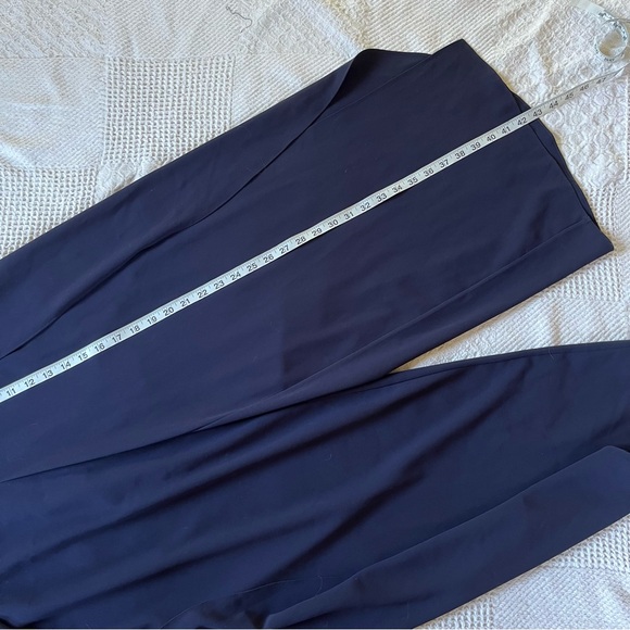 Alice + Olivia Larissa trousers navy high waisted medium flowy split leg tulip - Picture 15 of 15